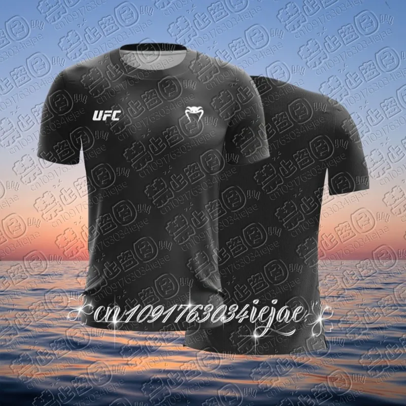 

UFC Summer Breathable Combat Boxing Training Uniform Fighting Men's T-shirt Short Sleeve Loose Top Casual Quick Drying Tees