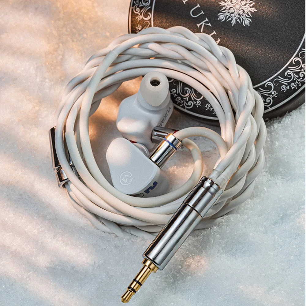 ANGELEARS X CVJ YUKIMI 차세대 10mm 다이나믹 드라이버 IEM Hi-Fi I n-ear 이어폰, 고사양 실버 도금 2-in-1 케이블 포함