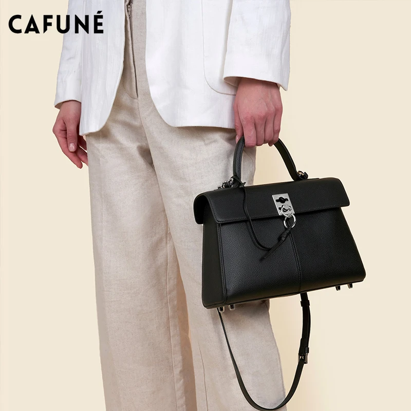 CAFUNE Women\'s vintage Briefcase stance wallet shoulder crossbody commuter carry Bag Messenger Handbag bolsas femininas