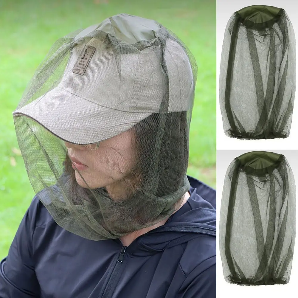 2Pcs Ultra-Fine Mesh Net Head Cover Ultra Large Long Outdoor Camping Fly Bug Protection Gear for Camping Hiking Fishing Safari