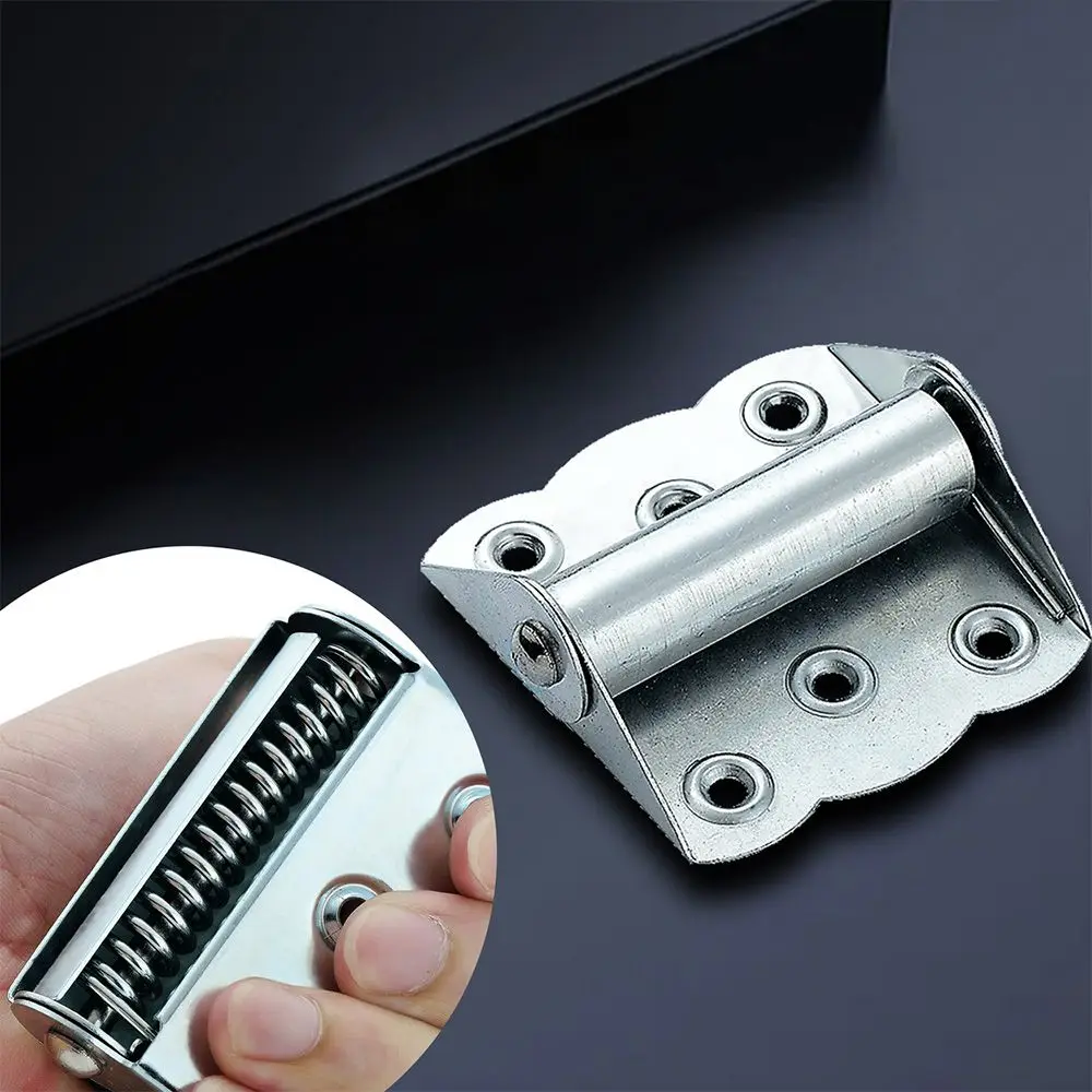 New Stainless Steel Door Butterfly Hinge Spring Automatic Closing Flush Hinges High Quality Hardware Cabinet Hinges Furniture