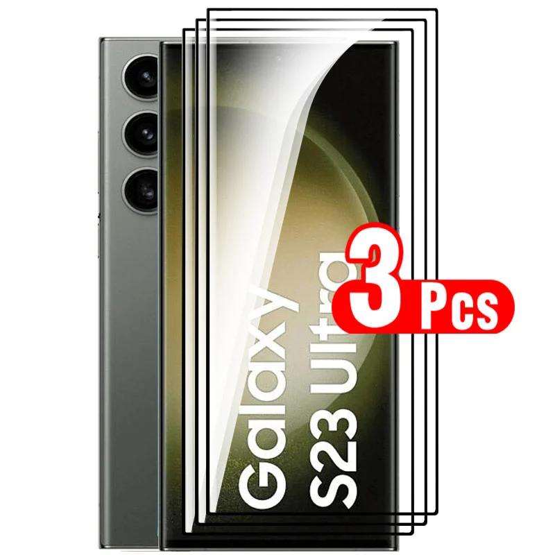 3pcs 9D Curved Protective Glass Case For Samsung Galaxy S23Ultra S23 S 23 Ultra 23Ultra Screen Protectors Tempered Film 6.8inch