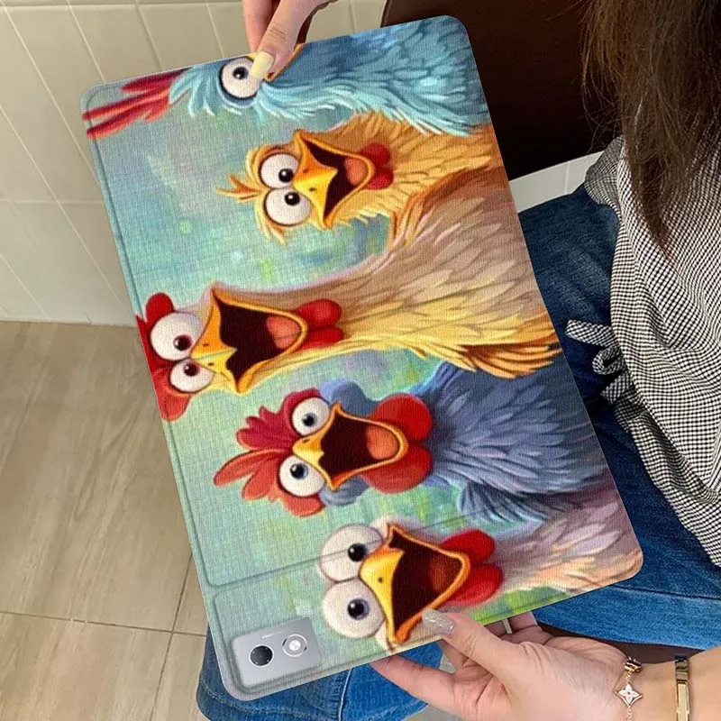 

Cute Chicken Group Image For Xiaoxin Lenovo Tab Pad K11 K10 M10 P11 3rd Plus Pro Legion Y700 Y900 Gen4 2 Tablet Case Gift