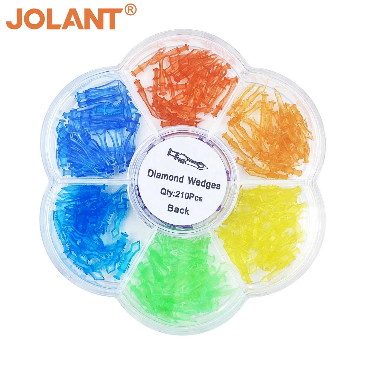 210pcs/Box JOLANT Dental Diamond Wedges Disposable Plastic Autoclavable Dentistry Wedge Interdental Teeth Gap Therapy 7 Sizes