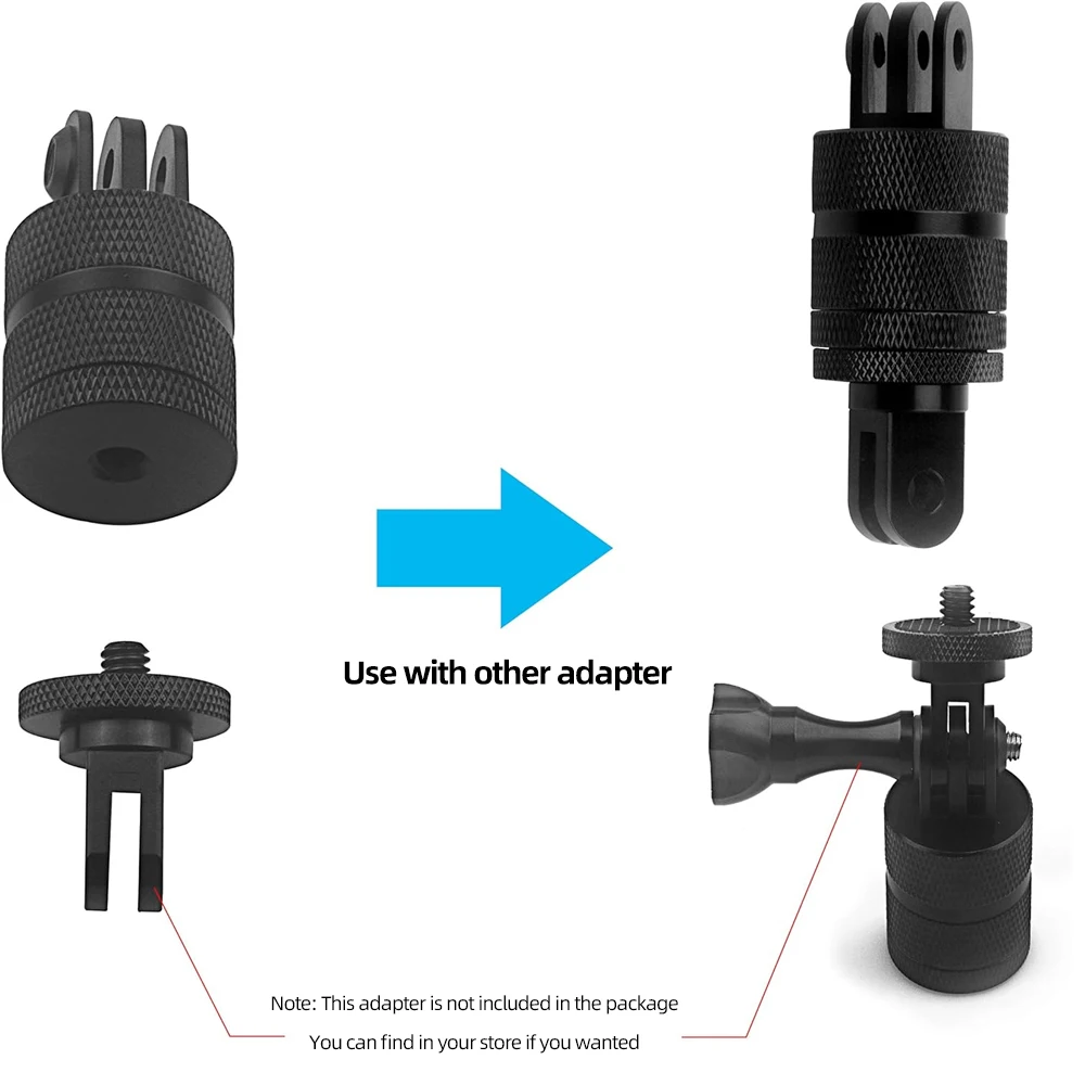 سبائك الألومنيوم للتدوير ترايبود جبل محول معدني لكاميرا GoPro Hero 13 12 11 10 9 8 SJCAM Insta360 AKASO DJI Osmo Action #5