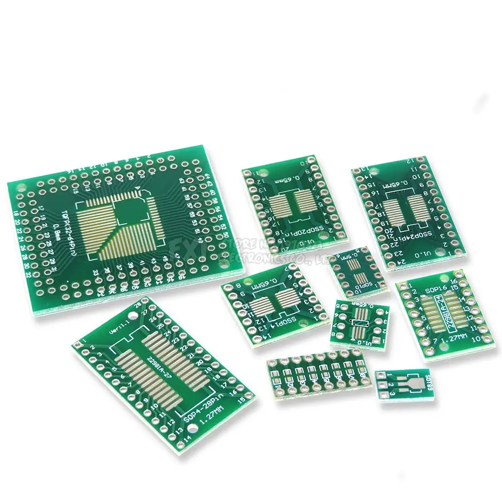 10PCS Transfer Board DIP Pin Board Pitch Adapter SOT89 SOT223 SOP14 SOP20 SOP24 TSSOP8 SSOP8 SOP8 to DIP8 DIP PCB SOP-8 SOP