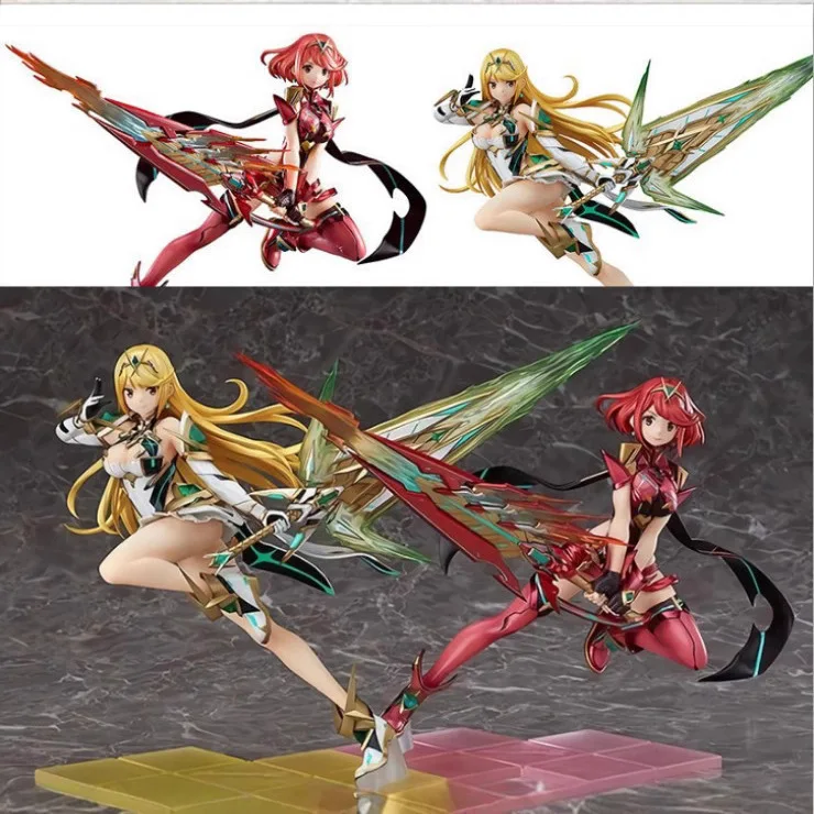 Figura de acción Xenoblade Chronicles 2 Pyra Mythra, modelo coleccionable de Pvc a escala 1/7, en caja, para coleccionistas de videojuegos de anime