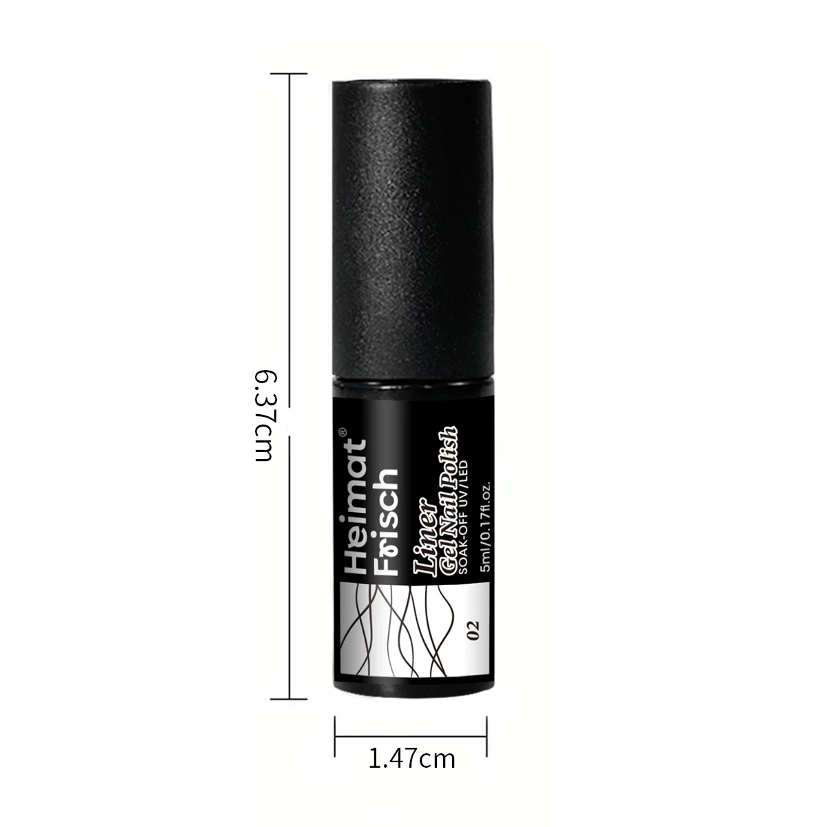 Heimat Frisch 6 Color Gel Nail Liner Set, soak-to-remove hardener, liquid form, alcohol-free, includes a fine detail brush, bl