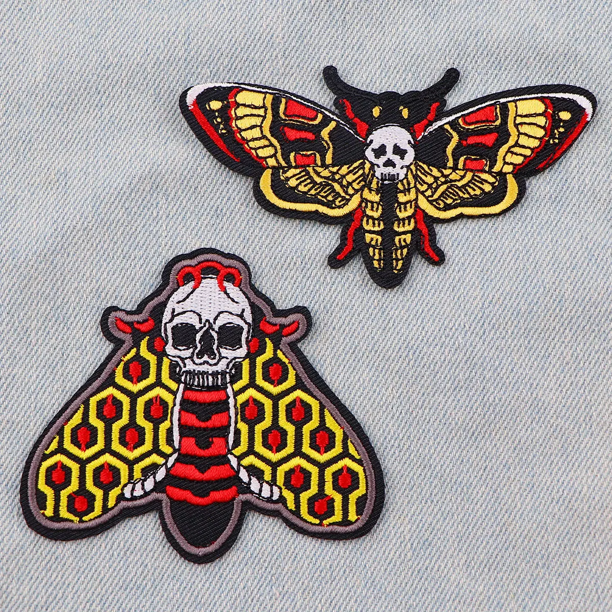 Classic Horror Movie Moths Iron On Patch Sewing On Patches Embroidered Applique Clothes Apparel Badges Halloween Decorations