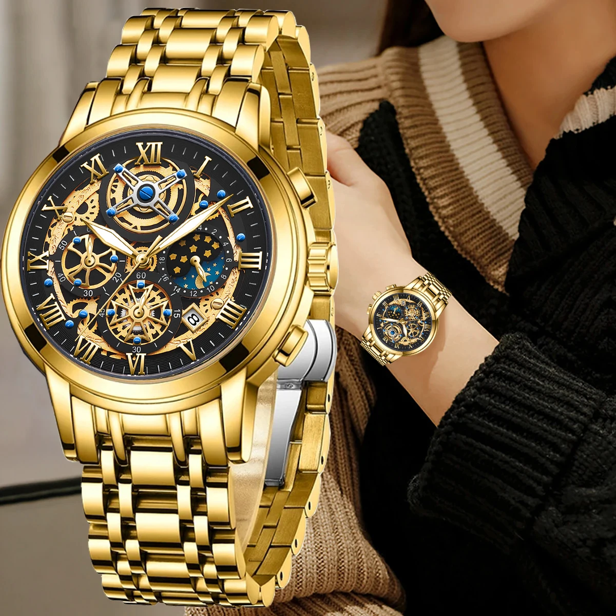 LIGE Ladies watches Fashion Business Hollow Waterproof Watch For Women Casual Sport Quartz Bracelet Chronograph Relogio Feminino