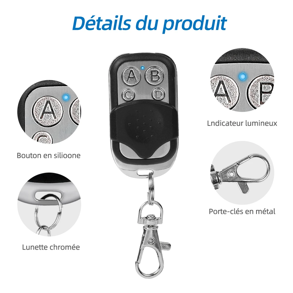 433MHz Remote Control 4CH Car Key Garage Door Gate Opener Remote Control Duplicator Universal Copy Garage Door Car CAME Remotes