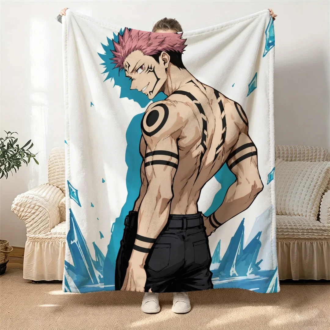 Anime J-Jujutsu Kaisen Blanket Bedspread on the Bed Blankets Human Made Home and Decoration Throw Sofa Throws School Knee Linens