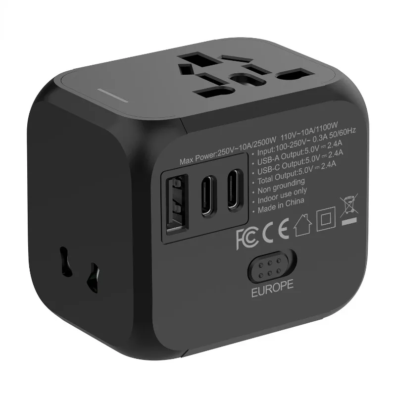 Conversion Socket Multi-Country Adapter 2.4a Multi-Function