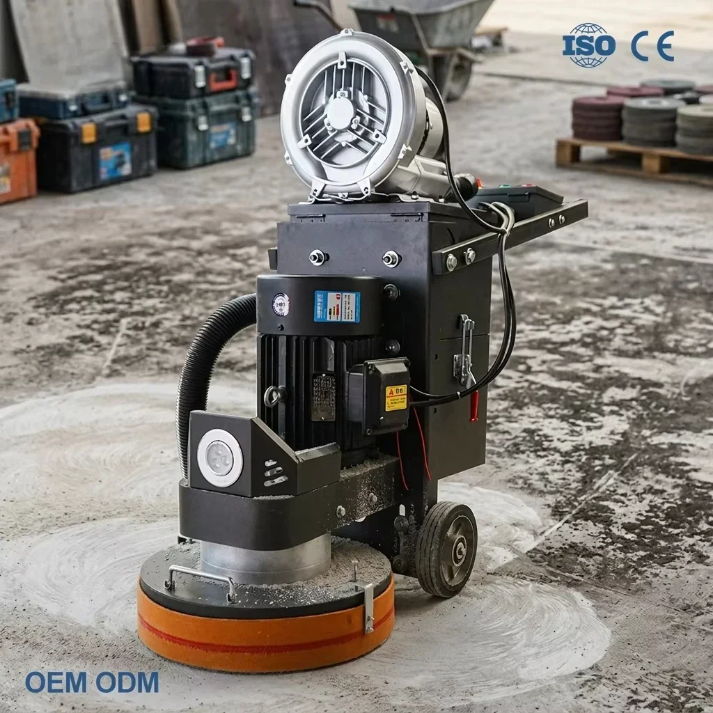 Electric Concrete Grinder Machine CE Certified 110V 220V 380V Floor LED System Walk-behind Surface Prep Tool Stone Polishing