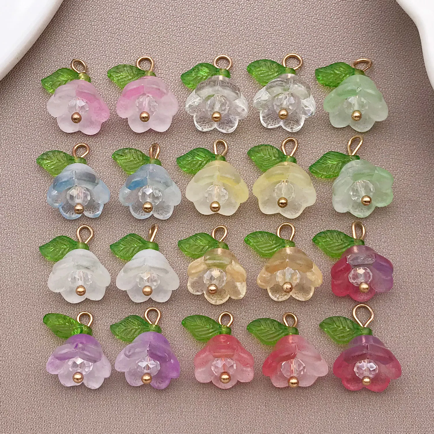 10/20pcs Semitransparent Imitation Orchid Pendant Stereoscop