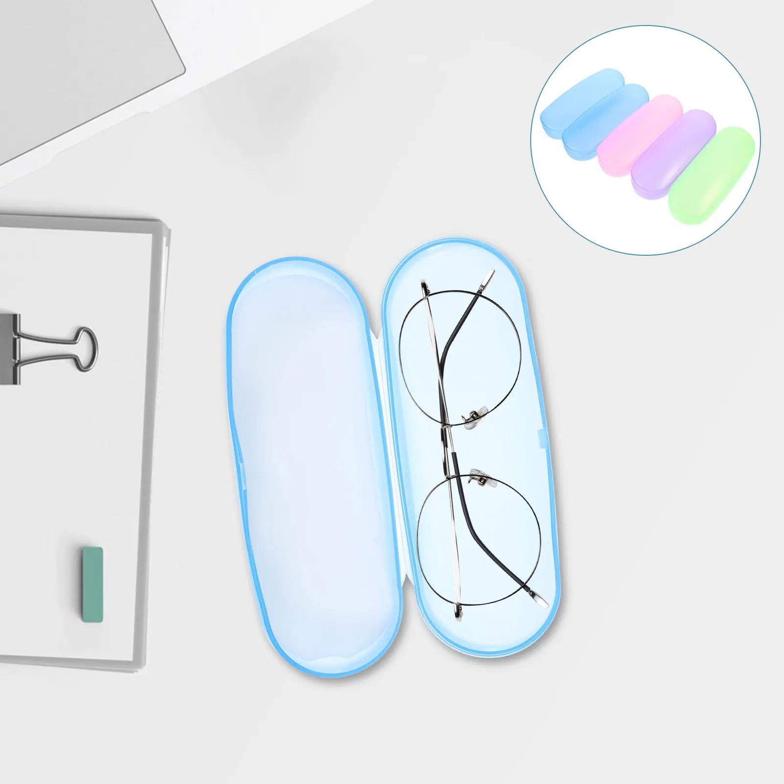 

5Pcs Glasses Box Plastic Transparent Hard Shell Durable Eyeglass Case Portable Storage Protector for Men Women Travel