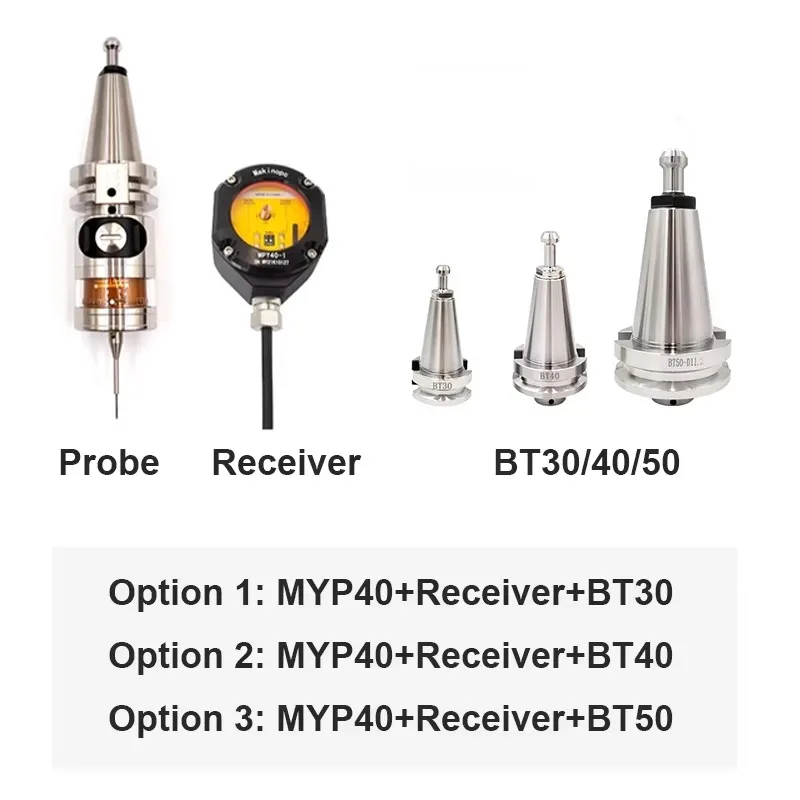 

MYP40-1 High Precision 0.001mm Stainless Steel IP68 Radio Wireless Probe XYZ 3D Edge Finder Receiver for CNC Machining