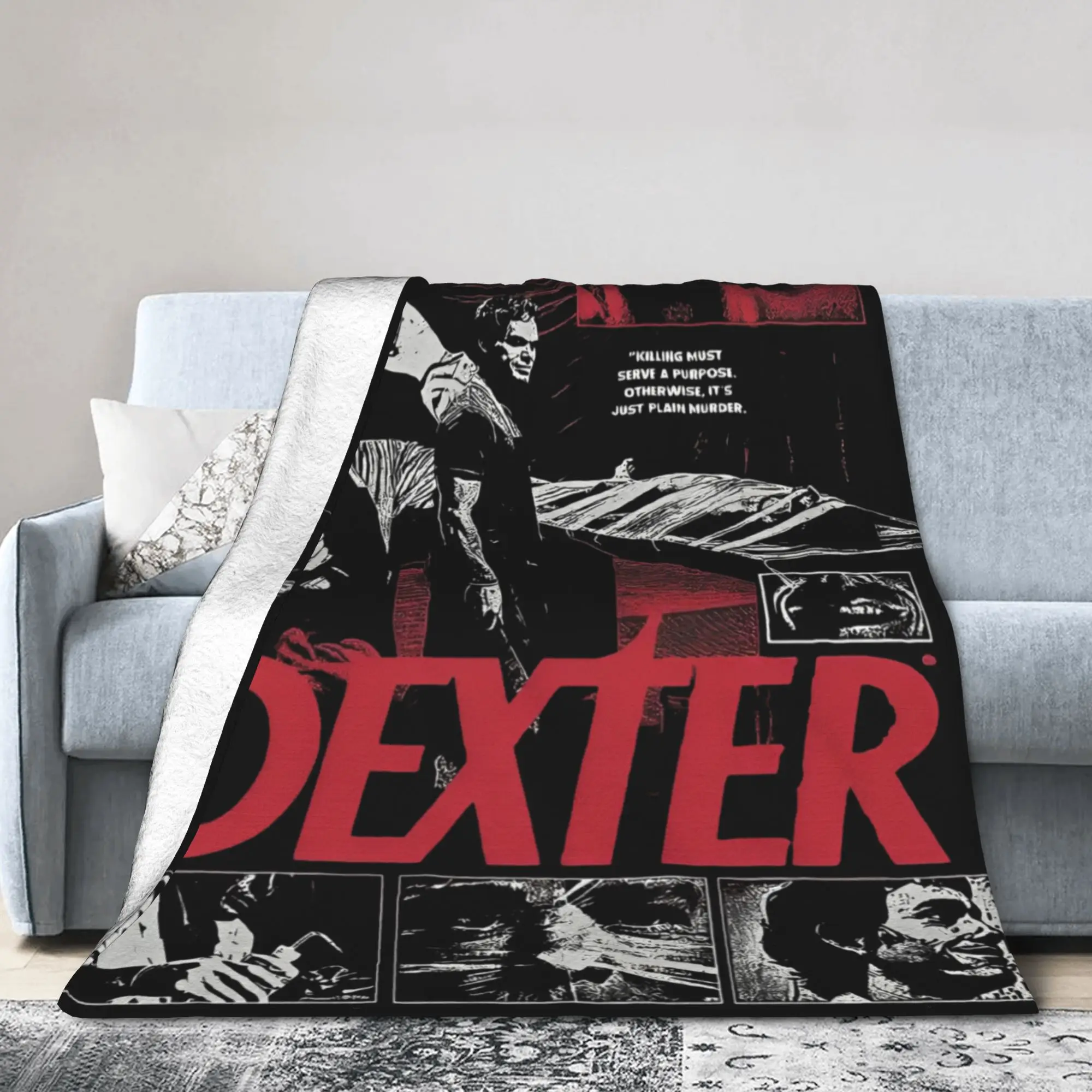 ديكستر مورغان غطاء بطانية الفانيلا فيلم الرعب بطانية رمي فائقة النعومة للمنزل الأريكة المفرش #3
