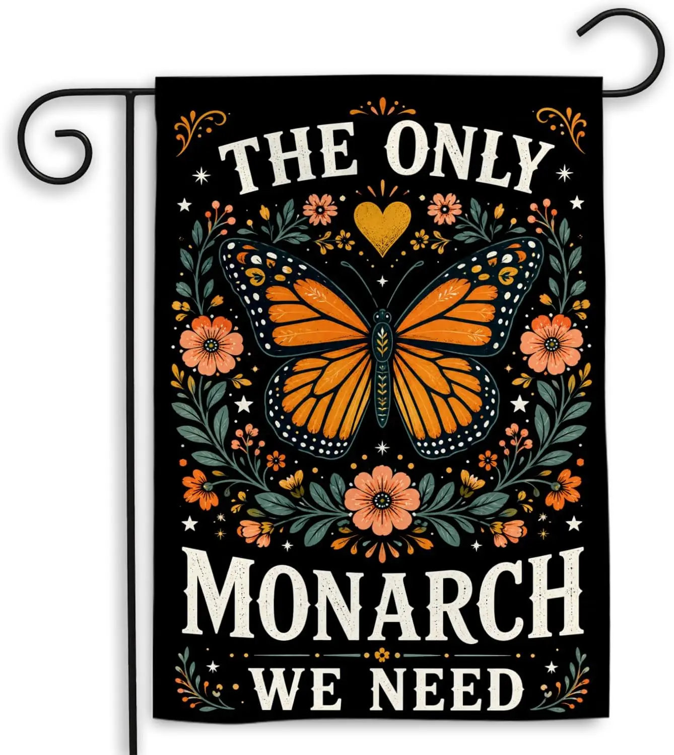 MAIANEY The Only Monarch We Need Garden Flag, Monarch Butterfly Yard Decor, Pollinator Garden Outdoor Banner, Butterfly Love llp