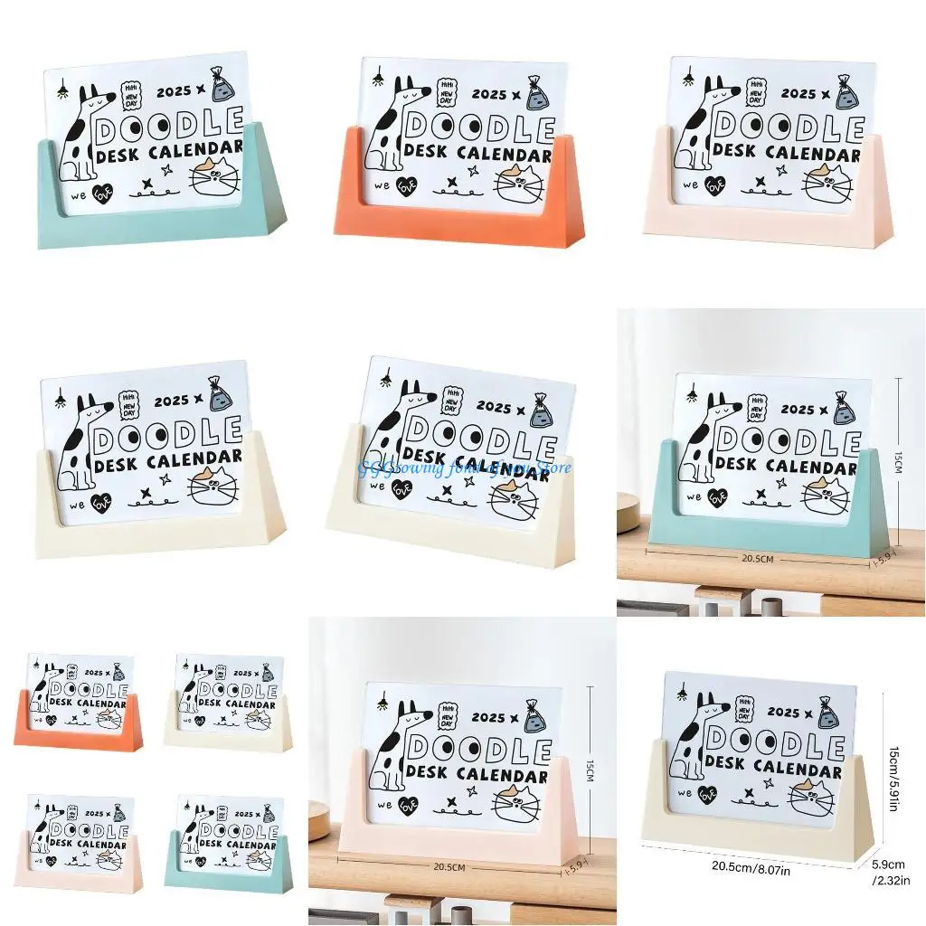 

H9EB Настольный календарь на 2025 год с подставкой Ежемесячный календарь на 2025 год с 12 листами ежемесячного картона для офиса