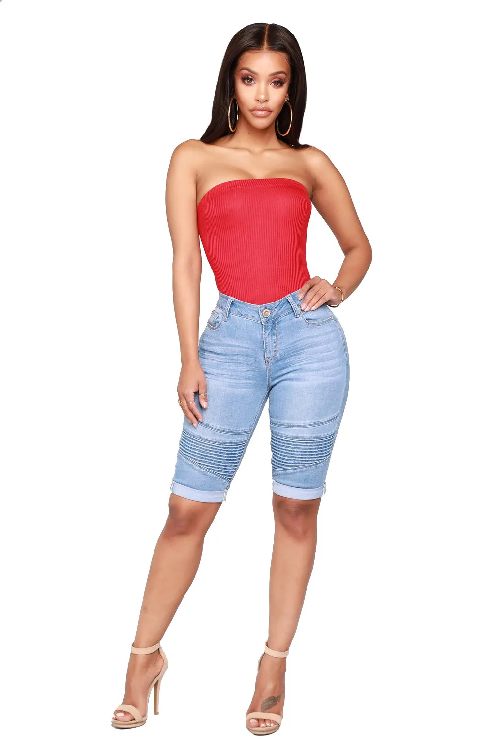 

Women Clothes Stretch Denim Shorts Summer High-Waist Pants Female Casual Mini Pant Tight Straight Jeans джинсы
