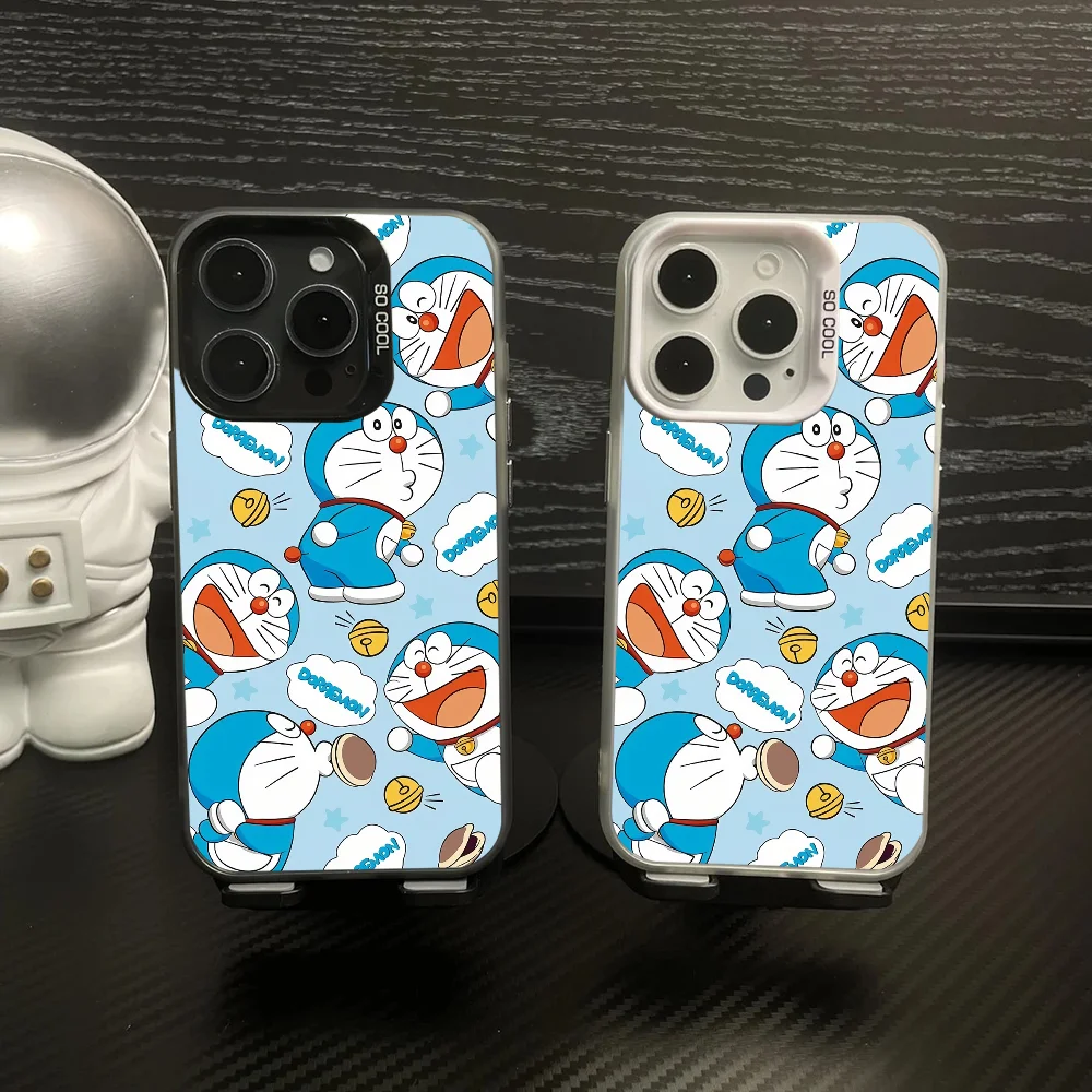 Cartoon Doraemon Phone Case IMD Color Silver Shell For IPhone 16 15 14 13 12 11 Pro Max Plus