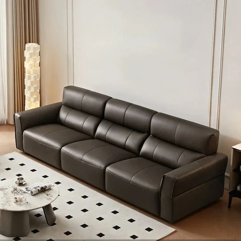 

Простой кожаный художественный диван для гостиной, прямой диван