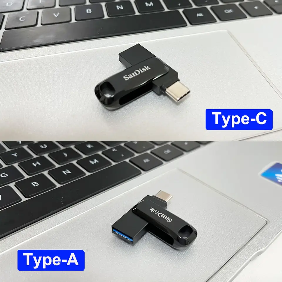 محرك أقراص فلاش SanDisk Ultra Dual OTG، USB 3.2 Type-C، سعات 64 جيجابايت و128 جيجابايت و256 جيجابايت و512 جيجابايت، سرعة تصل إلى 400 ميجابايت/ثانية، قرص ذاكرة فلاش للكمبيوتر - 4