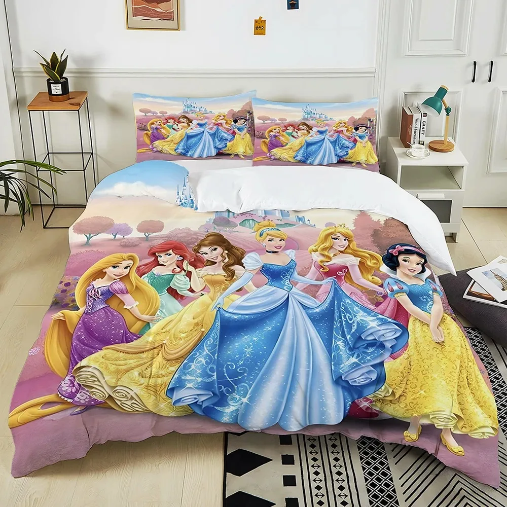 

Disney Princess Duvet Cover Pillowcase, Children's Cartoon Quilt Set, Home Girl Children's Bedding Set, Custom Size Available