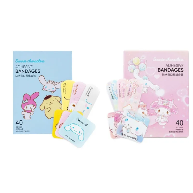 Sanrio Hello Kitty Adhesive Bandage Cartoon Anime Action Figures My Melody Cinnamoroll Q Figural Cute Medical Product Decoration