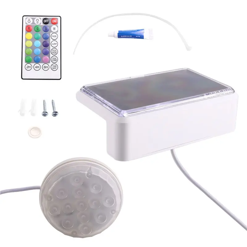 Solar Swimming Pool Underwater Lights IP68 Waterproof Submersible Pool Light With Remote For Above Ground Pool