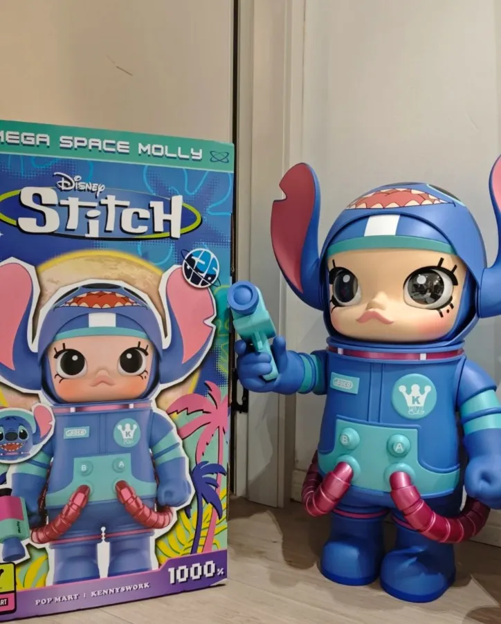 POP MART Mega Space Molly Stitch Action Figure 400% Molly Decoration Stitch Anime Figure Trendy Play Children Toys Birthday Gift