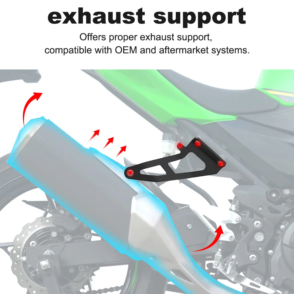Motorcycle Exhaust Hanger Bracket Muffler Pipe Support Holder For Ninja 400 2018-2024 Ninja 500 Z500 2024-2026 Z400 For Kawasaki