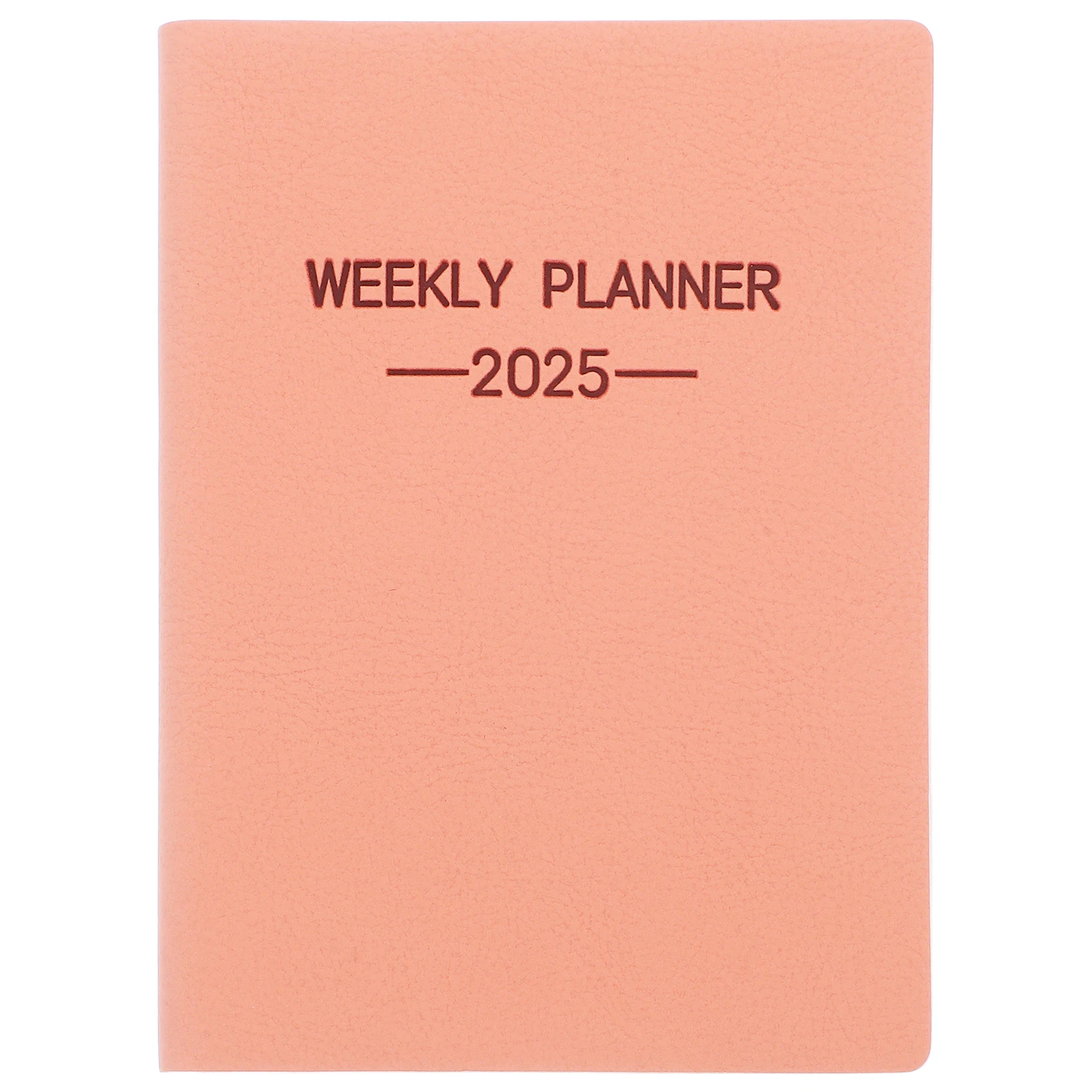

2025 Mini Pocket Weekly Planner Hardcover Calendar Notebook 6X9Inch Thick Paper Monthly Views Gift For Office Home School Pink