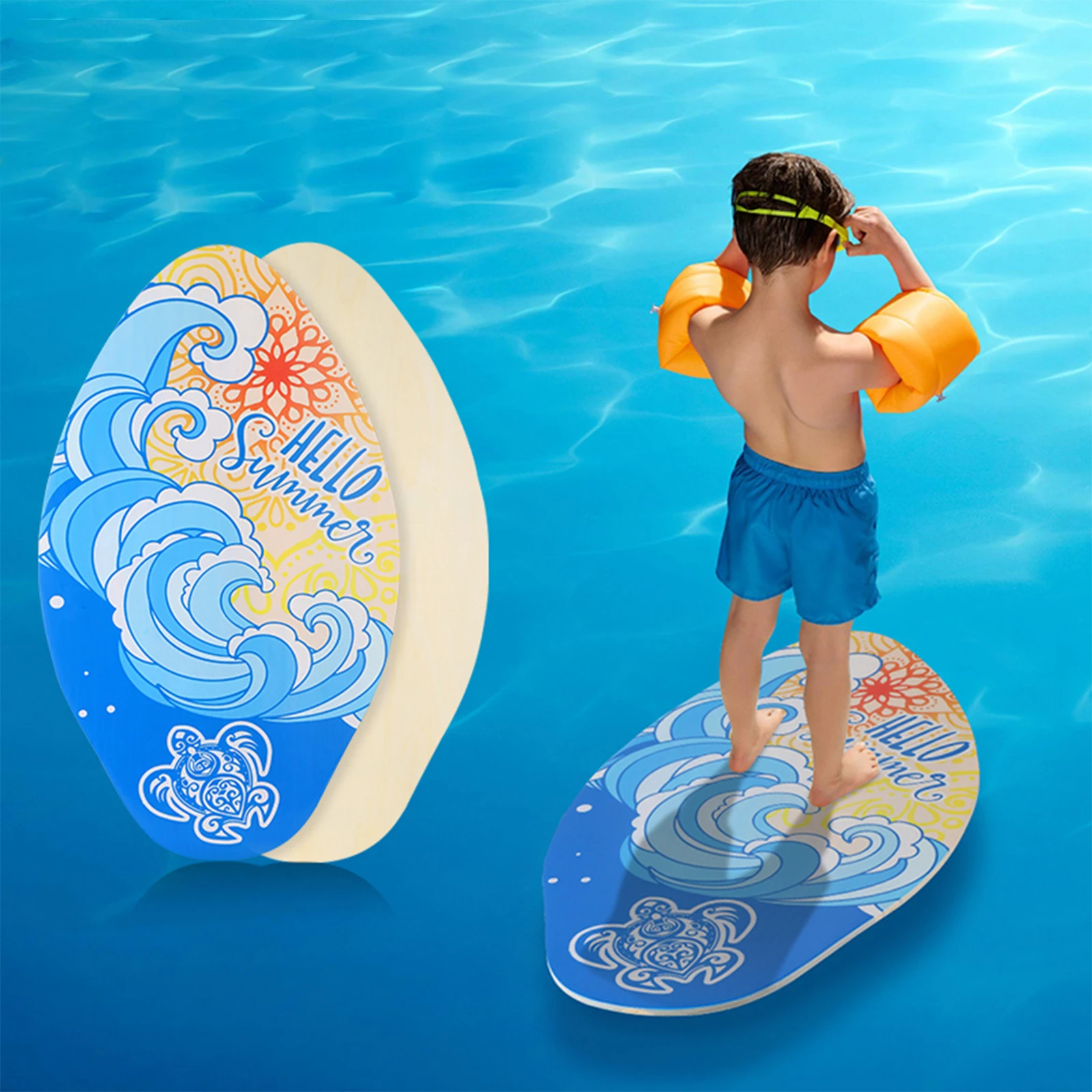 Skimboard universel durable pour débutants, planche de surf pour enfants, planche de sable, planche de ski nautique, eau peu profonde, 30 po