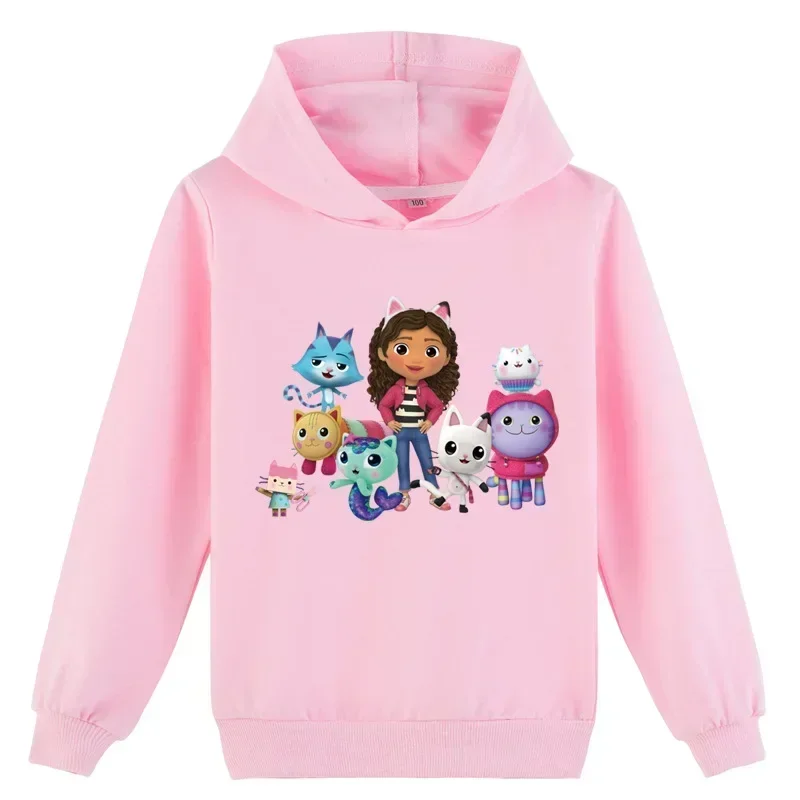 Товары в стиле аниме Gabby Doolhouse, детские пальто с длинными рукавами, свитшот с героями мультфильмов Габби и кошек для маленьких девочек, повседневная верхняя одежда для мальчиков-подростков