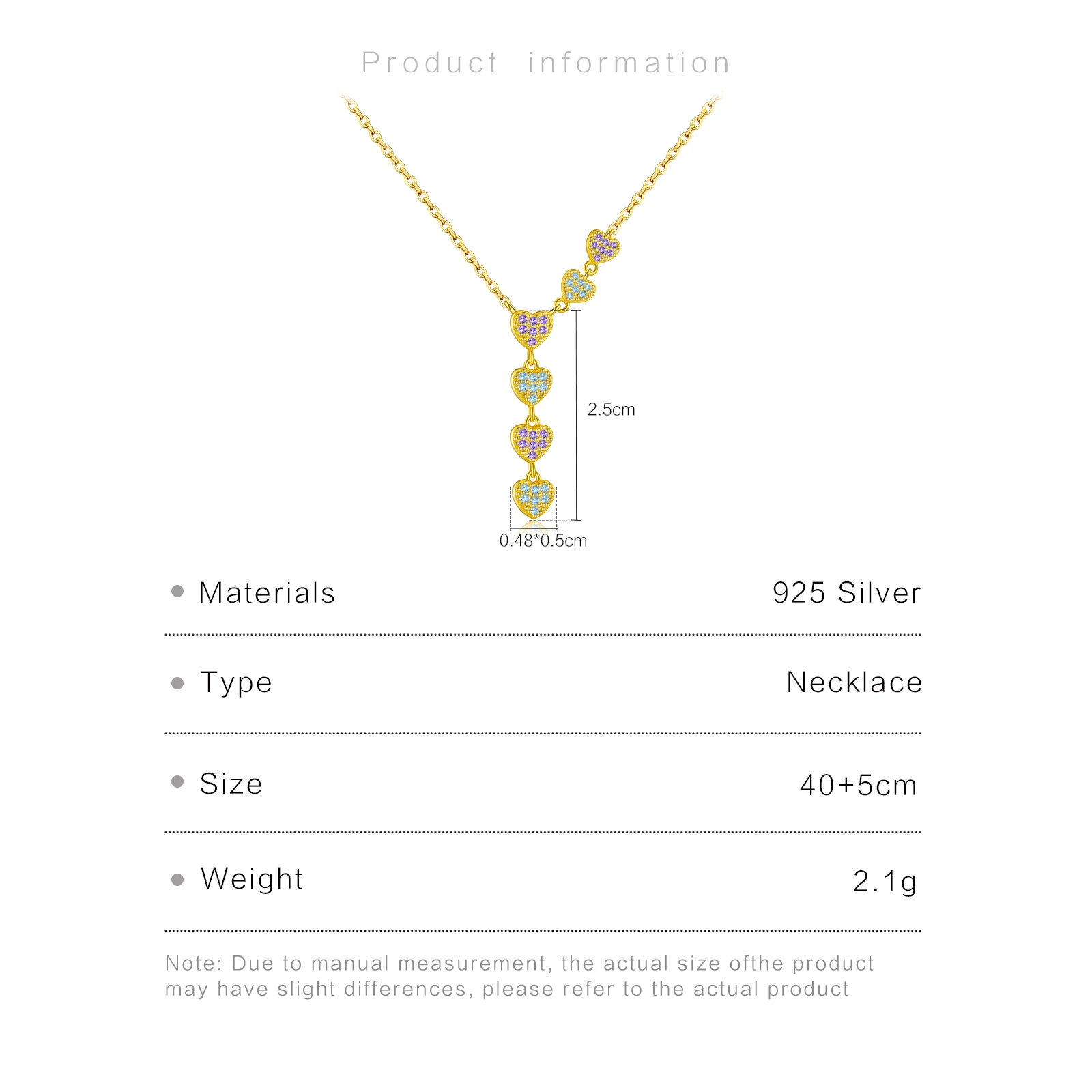 ANDYWEN 925 Sterling Silver Heart Long Pendant Light Blue Purple Zircon Necklace Special Women Fine Jewelry For New Year Gift — zdjęcie 7