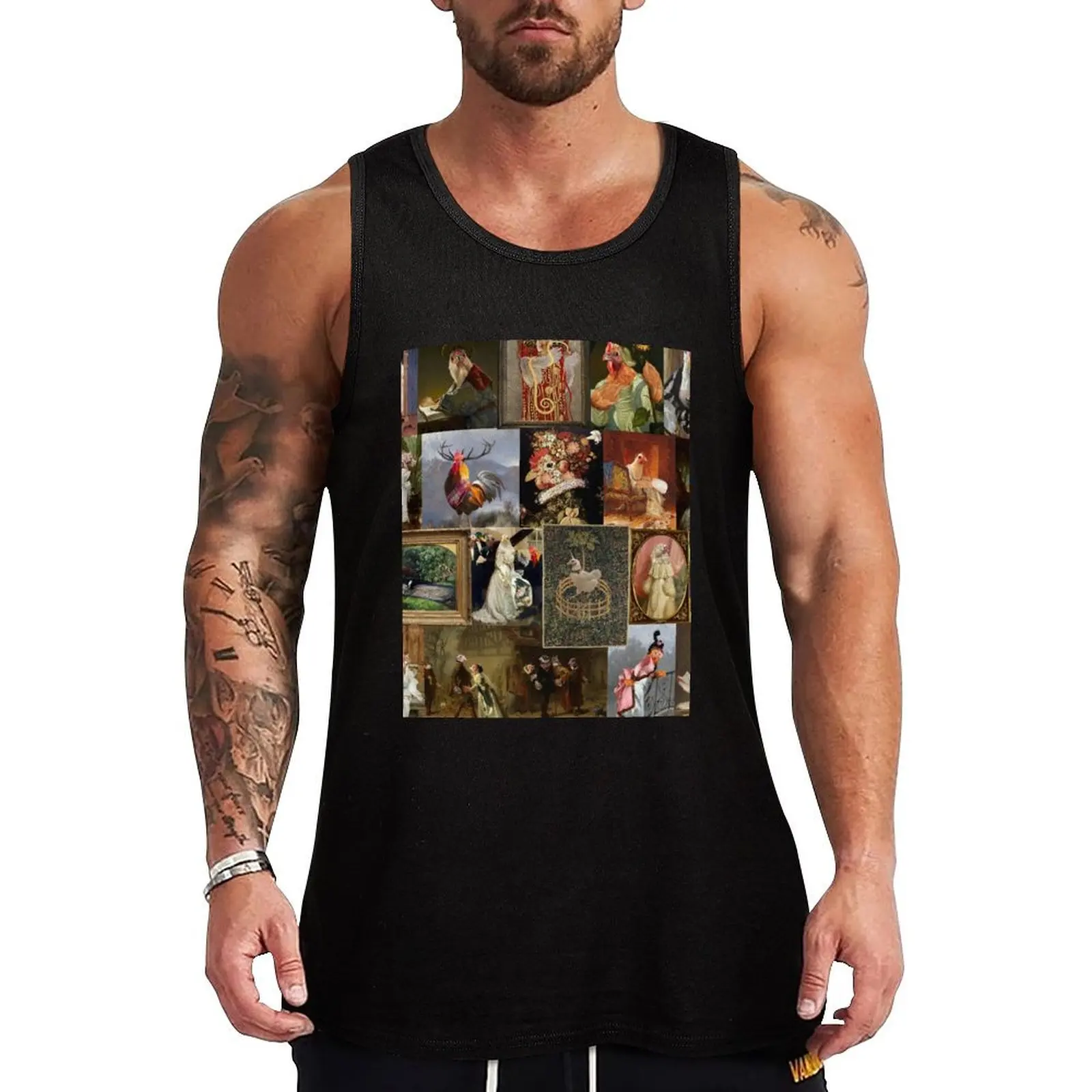 Museum of Fine Art Chickens Highlights Tank Top gym accessories man Man summer clothes Men's gym articles Top summer