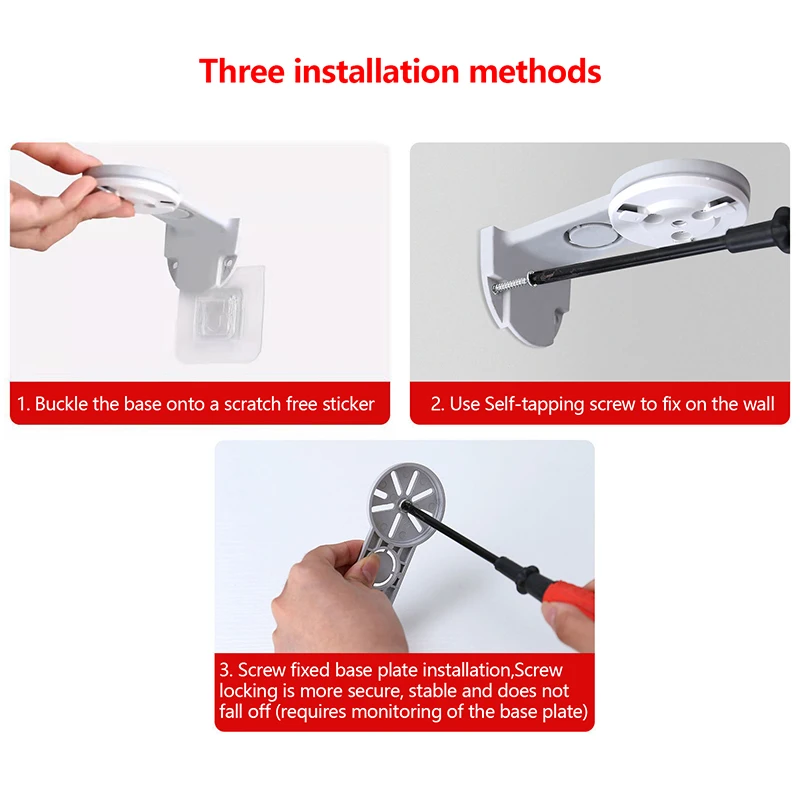 قوس الكاميرا مع برغي قاعدة الغراء ، حامل المراقبة ، بدون مسامير ، مثبت على الحائط ، مجموعة واحدة #5