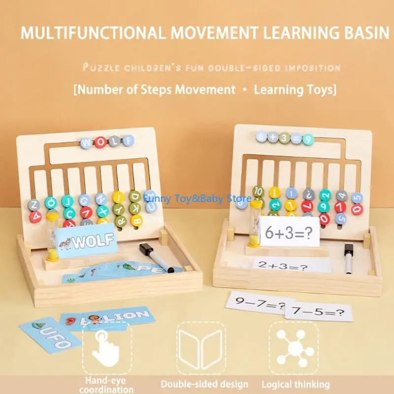 Educatief eiken scriptnummer puzzelspel voor kinderen Redeneren Training Cognitieve ontwikkeling Reisvriendelijk leren speelgoed