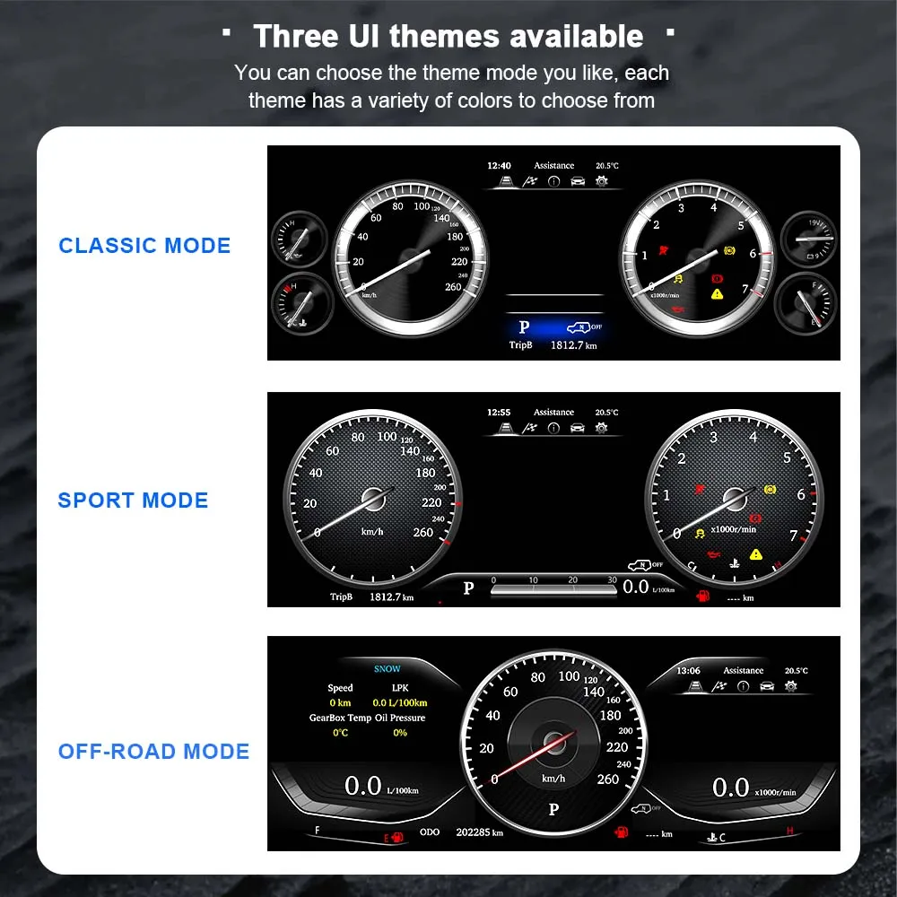 12.3inch Upgrade Digital Cluster for Lexus LX570 2007-2015 Car Auto Meter LCD Instrument Cluster Speedometer CarPlay Dashboard