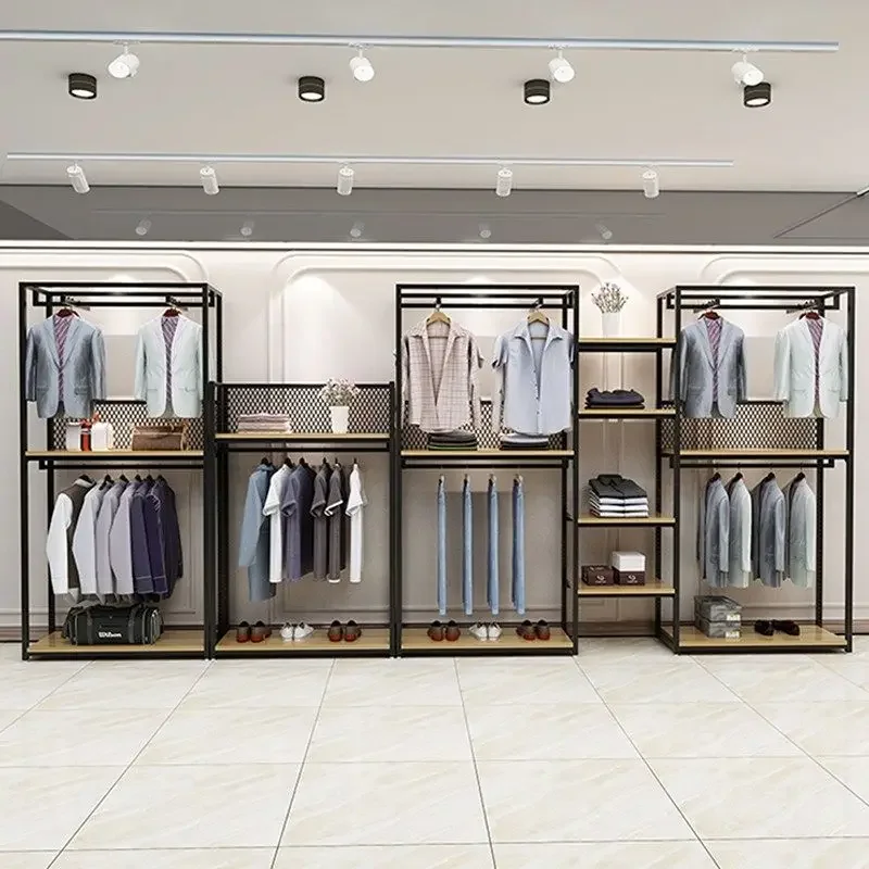 

OutdoorClothing Store Display Rack, Store Floor-to-ceiling Hanger, Men's Clothing Store, Wrought Iron Display Rack, Clothes And