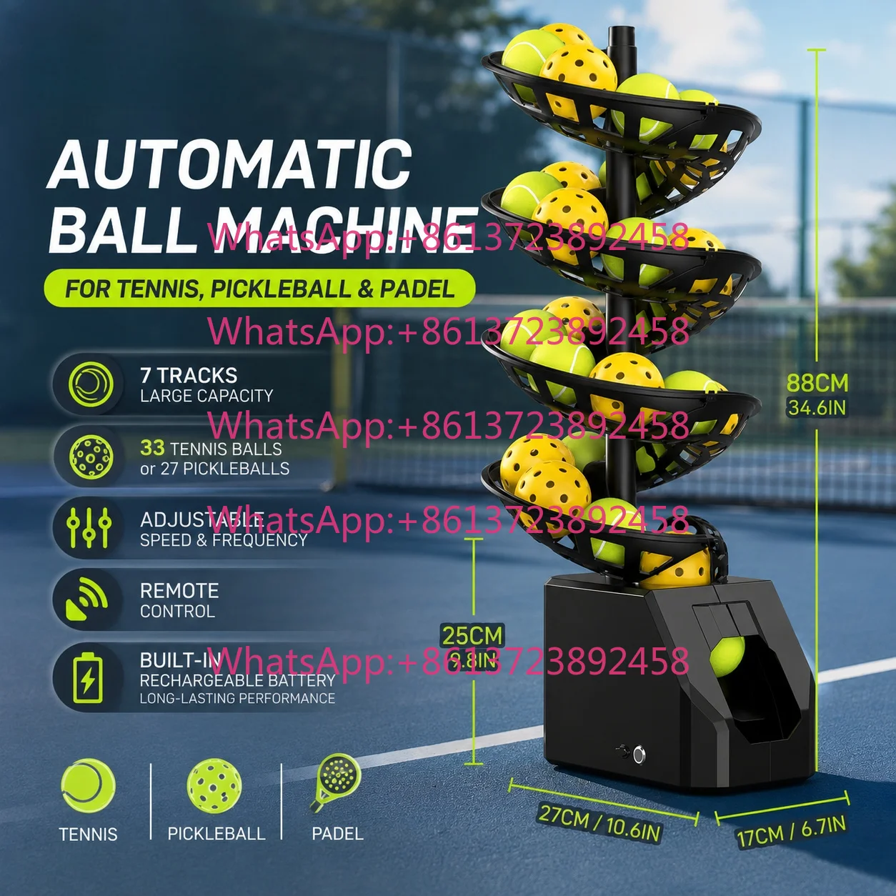 Professional Portable Lightweight Durable Automatic Ball Serving Machine Basic Model Self-Service Tennis Training Equipment