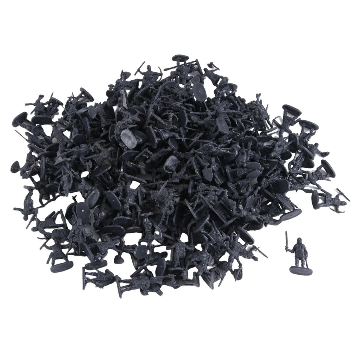 1:72 200/Set Kunststoff Antike Soldat Figuren Spielzeug Archaische Soldaten Männer Schwertkämpfer Action Figur DIY Krieg Szene Spielzeug grau