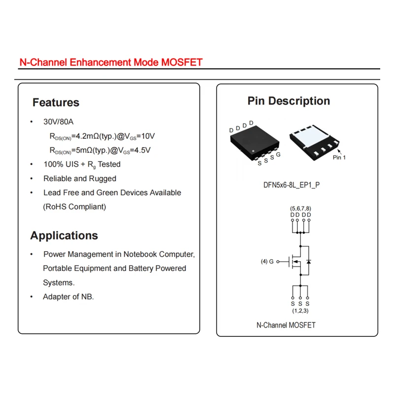SM4336N SM4337 SM4364A SM4365N SM4370 SM4373NA SM4377N SM4378 4503NH 4504NH 4508NH N-Channel Enhancement Power Transistor MOSFET