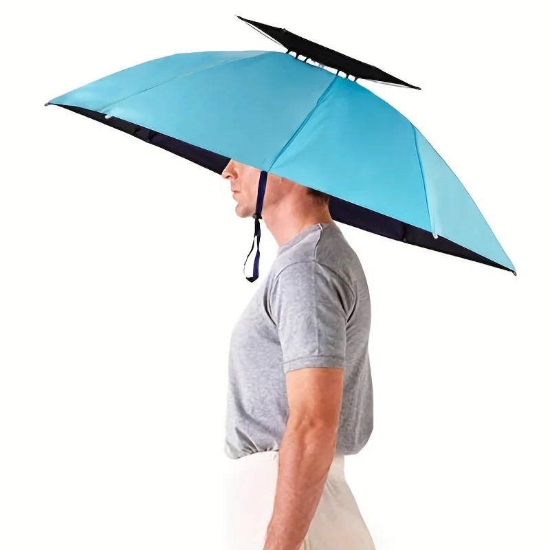 1pc Extra-Large Dual-Use Folding Hat Umbrella - Ultimate Versatility with  UV Protection, Compact , and Hands-Free Convenience -