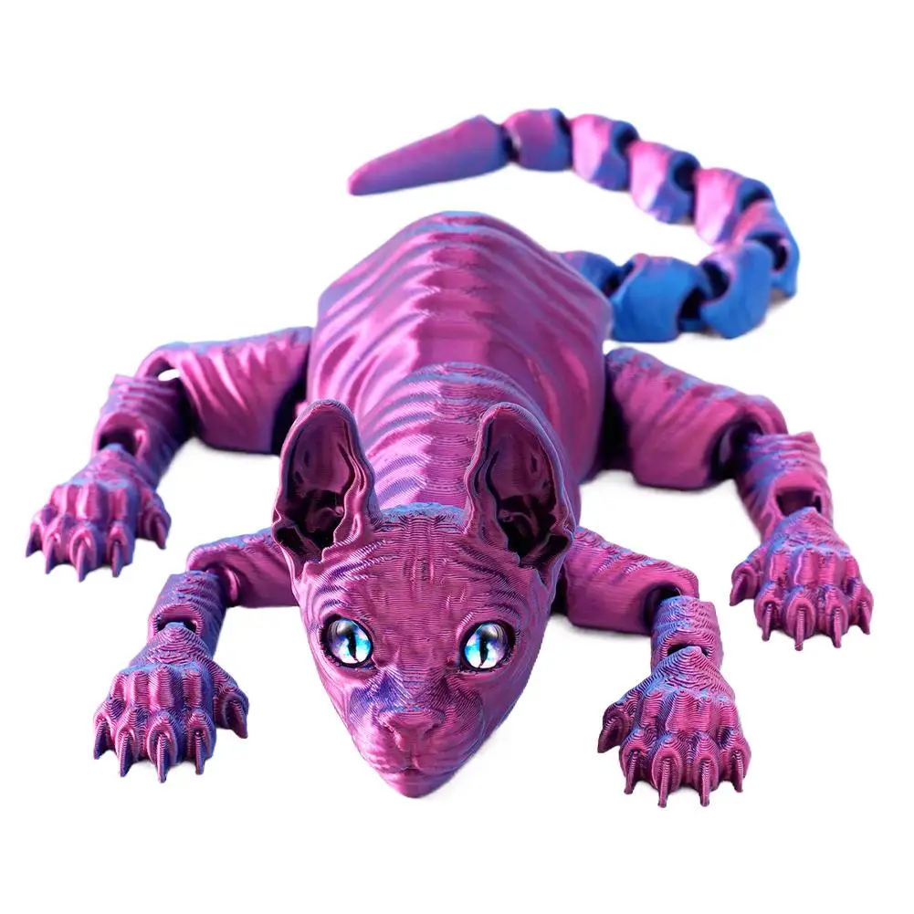 3D 프린팅 고양이 장식 가동식 관절 데스크탑 선반 디스플레이 다양한 자세 매끄러운 표면 가정 사무실 장식 선물