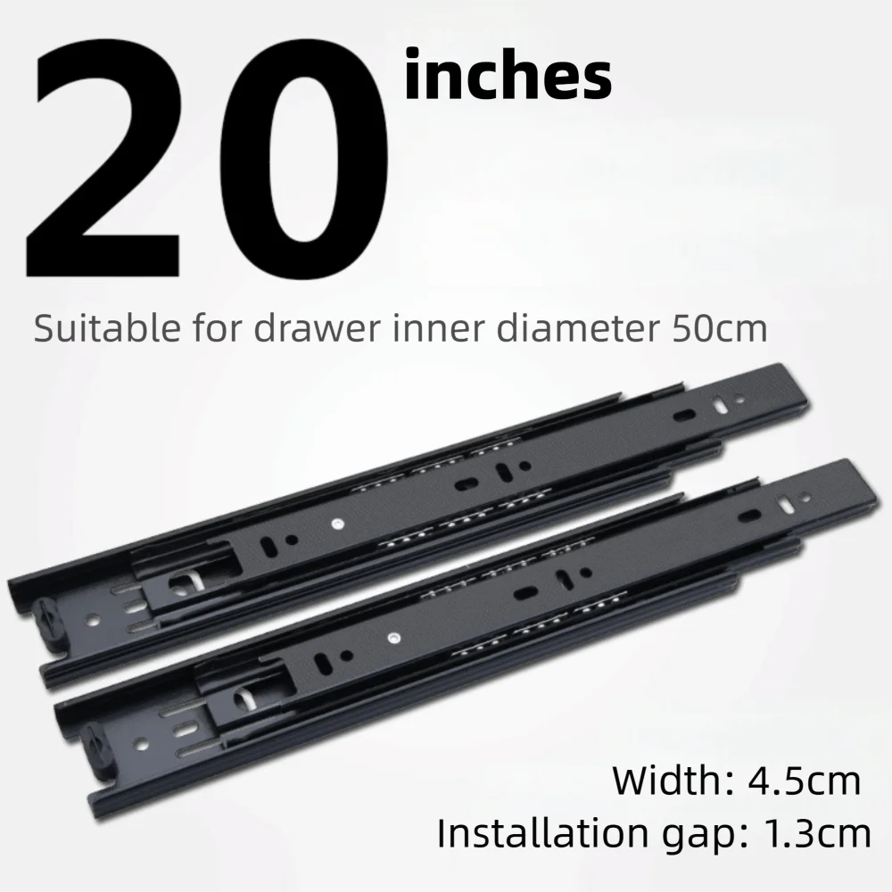 

Черные направляющие для ящиков, сверхмощные, простая установка, направляющие для комода, плавное управление, стальные направляющие с полным выдвижением, офисная мебель