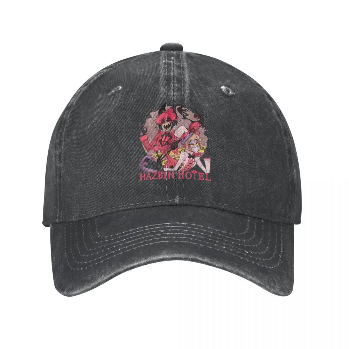 Hazbins Hotels Alastor And Lucifer Unisex Baseball Cap Anime Distressed Washed Caps Outdoor Activities Adjustable Snapback Hat