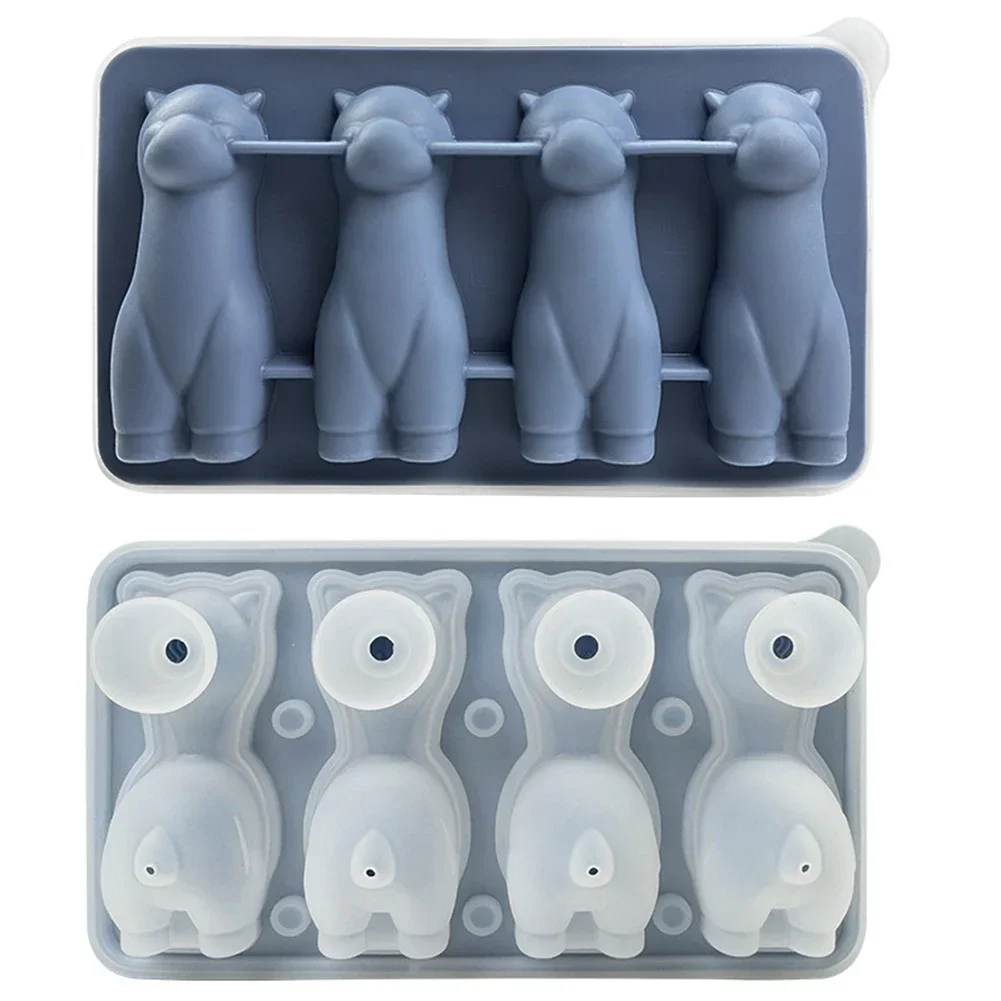 Alpaca Shaped Ice Tray Ice Cube Maker Beverage Accessories Alpaca Ice Tray Convenient Lid Flexible Design Funnel Filling Port